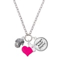 thumbnail image 1 of Delight Jewelry Silvertone Nursing Medley - Nurse Hat, Chart, Caduceus Spinner - Hot Pink Heart Nurse Strong Zoe Necklace, 1 of 4