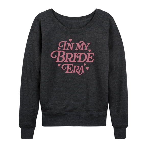 Instant Message - In My Bride Era Lightweight French Terry Wide Neck Long Sleeve Graphic Shirt