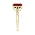 thumbnail image 3 of ANGARA Lab Grown 3 Ct Emerald-Cut Solitaire Ruby Infinity Twist Ring in 14K Yellow Gold for Women (Size-9x7mm) | July Birthstone, Birthday, Anniversary, Jewelry Gift for Women | Lab Grown Ruby Ring, 3 of 8