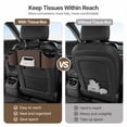 thumbnail image 6 of Back Seat Car Organizer, 2 Cup Holders, Tissue Holder, Phone Stand & Hooks,Brown, 6 of 10