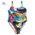 thumbnail image 1 of pitrice Maillot de Bain Imprimé Taille Creuse pour Femmes Grande Taille Polyester Tenue de Plage, Coloré, TG, 1 of 1