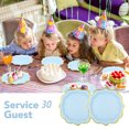 thumbnail image 5 of Tutuviw 30 Pcs 8.4 in Scalloped Plates with Gold Foil Edge Light Blue Plates, Dessert Plates Cake Plates Disposable Scalloped Paper Plates for Party Baby Shower Birthday, Light Blue, 5 of 8