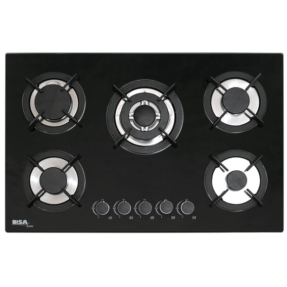 Parrilla Empotrable a Gas Disa Home 5 Quemadores Encendido Electrónico Cristal Templado 77 x 51 cm