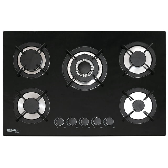 Parrilla Empotrable a Gas Disa Home 5 Quemadores Encendido Electrónico Cristal Templado 77 x 51 cm