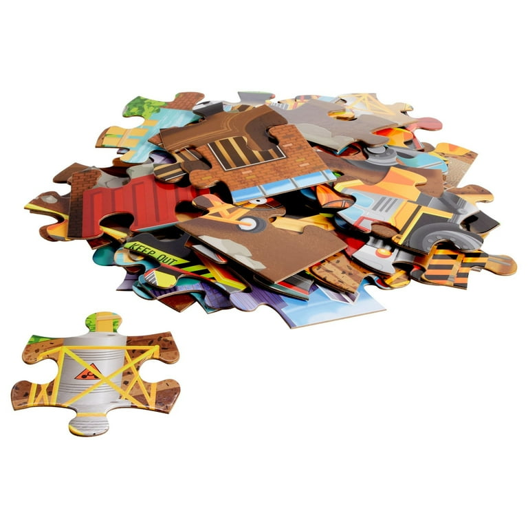 Blue Panda Construction Floor Puzzle for Kids Ages 3-5 and 4-8