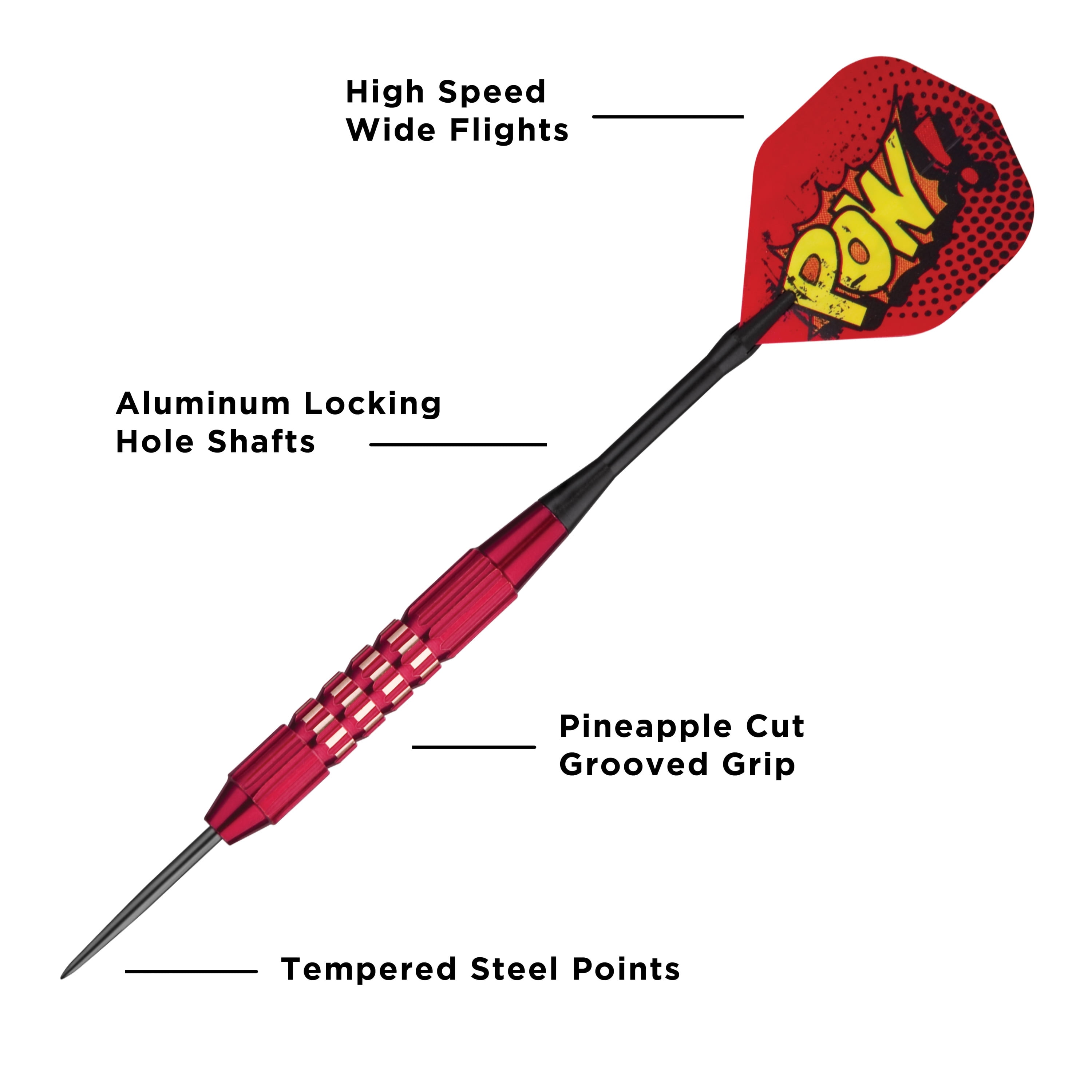 Viper Comix Steel Tip Dart Set, Red, 22 Grams