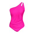 thumbnail image 5 of Women's One-Shoulder Backless Solid Color Swimsuit - S-XXL, 5 of 5
