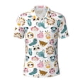 thumbnail image 2 of Daiia Cartoon Animals Pattern Men’s Polo Shirts,Solid Deck Shirt,Classic Fit, Breathable Cotton Polo for Casual and Sport Wear-X-Large, 2 of 7