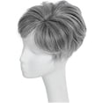 thumbnail image 2 of Yanonmyfd Short Hair Toppers with Bangs 7" x 7" for Women with ThinningHair Synthetic Wigs for Women with Thinning Hair(Grey), 2 of 14