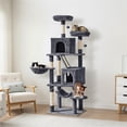thumbnail image 2 of Yaheetech 71'' H Multi-Level Cat Tree Tower with Condos, Dark Gray, 2 of 9