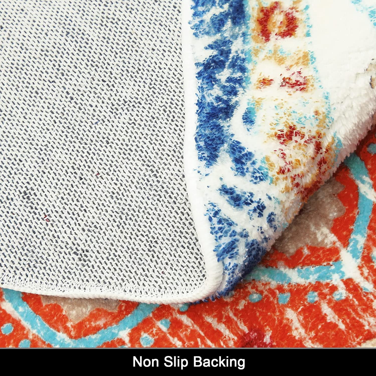 Findosom 5.25'Round Area Rug,Non Slip Washable Round Rug Boho Area Rug for Living Room,Bedroom,Home Decor,Office,Dining Room,Gray