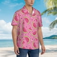 thumbnail image 5 of Fotbe Watermelon Hawaiian Shirt for Men Unisex Summer Beach Casual Short Sleeve Cotton Linen Button Down Shirts-Large, 5 of 9