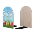 thumbnail image 2 of Susaid Happy Easter Print Wooden Bookends Decorative Book Ends for Shelves Heavy Books Holder Organizer Non-Slip Desk Book End for Kids Room Office School 1 Pairs, 2 of 8
