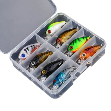 8pcs Fishing Baits Crankbait Wobblers Topwaters Artificial Hard Baits Topwaters Artificial Wobblers Swimbaits Enduring