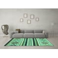 thumbnail image 3 of Ahgly Company Indoor Square Abstract Turquoise Blue Modern Area Rugs, 8' Square, 3 of 4