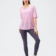 thumbnail image 4 of SWSMCLT Women's Soft Shirt T Shirt Workout Short Sleeve Side Split See Through Summer High Low Tshirt Running Fashion Purple 10, 4 of 4