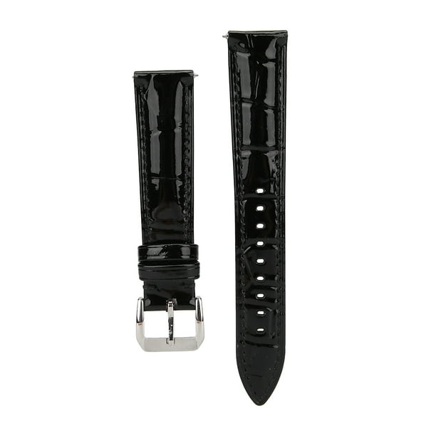 Correa de reloj universal de cuero PU ajustable para hombres y mujeres, repuesto de 18mm, color negro