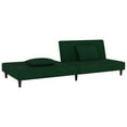 thumbnail image 6 of vidaXL 2-Seater Sofa Bed with Two Pillows Dark Green Velvet, 6 of 8