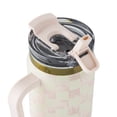 thumbnail image 3 of Thyme & Table Luna Tumbler, 32 oz, Stainless Steel, Handle, Dual Straw Lid, Blossom Check, 3 of 4