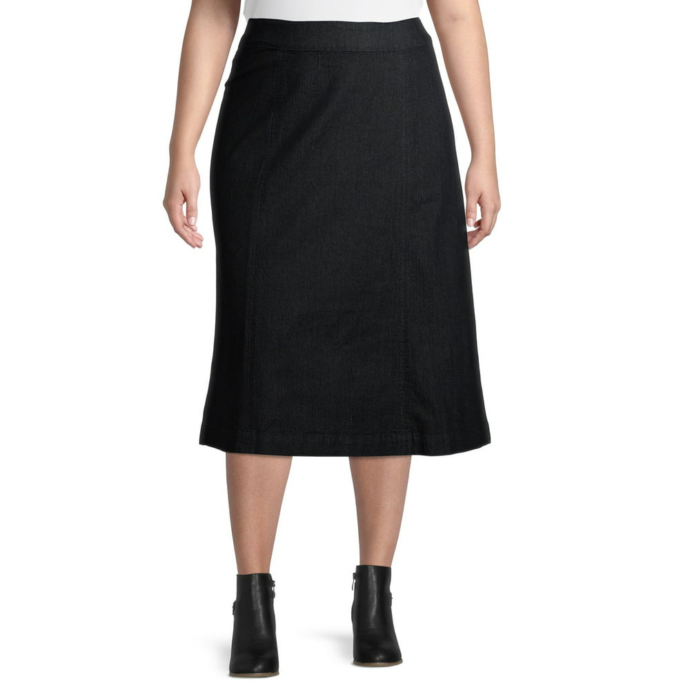 A3 Denim - A3 Women's Plus Size Pull A-Line On Seamed Skirt - Walmart ...