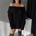 thumbnail image 7 of Admvng Fall Sweaters for Women off The Shoulder Loose Knitted Sweater Long Sleeve Pullover Tops, Size S-XL, 7 of 7