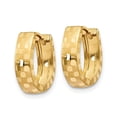 thumbnail image 2 of 14K Yellow Gold Diamond Cut 4mm Patterned Hinged Huggie Hoop Earrings, 2 of 5