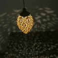 thumbnail image 3 of 4X Solar Powered LED Moroccan Hanging Lantern Retro Moroccan Pattern Projection Lamp Outdoor Garden Fairy Light Kit, 3 of 8