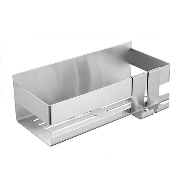 Punch-Free Shower Shelf 304 Stainless Steel Kitchen Storage Rack Wall-Mounted Bathroom Holder Wall-Mounted Kitchen Organizer Draining Bracket for Home Bathroom Kitchen