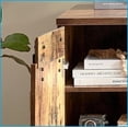thumbnail image 2 of Desks Farmhouse Faux Distressed Wood with Barn Door Cabinet, 3 Shelves, Modesty Panel | Wood | Particle Board+MDF, 2 of 8