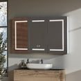 thumbnail image 2 of Tcbosik Lighted Medicine Cabinet with Mirror and Charging Station, Wall Mounted Cabinet with Adjustable Shelves and 3 Doors, Bathroom Cabinet with Anti-Fog Function, White, 2 of 10
