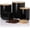 Black, variant on Kitchen Canisters Ceramic Food Storage Jar Set, Stackable Containers with Airtight Seal Wooden Lid for Serving Ground Coffee, Tea, Herbs, Grains, Sugar, Salt - Set of 4 (Jade)