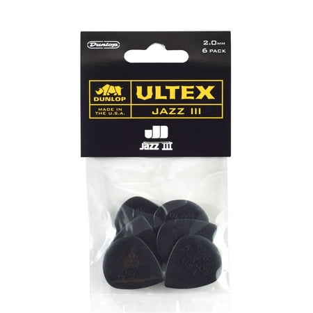 Dunlop 427P2.0 Ultex Jazz III, 2.0mm, 6/Player's Pack, For guitar players ready to take their technical playing to the next level By Jim