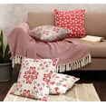 thumbnail image 4 of REDEARTH Printed Throw Pillow Cushion Covers-Woven Decorative Farmhouse Cases Set for Couch, Sofa, Bed, Chair, Dining, Patio, Outdoor, car; 100% Cotton (18"x18"; Scarlet1) Pack of 4, 4 of 9