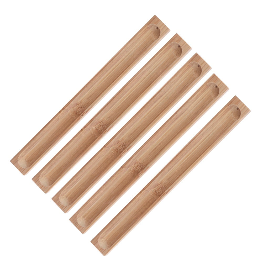 WESIEVYA 5Pcs Wooden Incense Holder Beige Bamboo Incense Burner Holder for Meditation Yoga