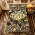 thumbnail image 4 of meiyoeat Camouflage Basketball Bed Sheets for Boys, Dripping Sport Full Size Sheets, Green Brown, 4-Piece, 1 Flat Sheet, 1 Fitted Sheet and 2 Pillowcases, 4 of 5