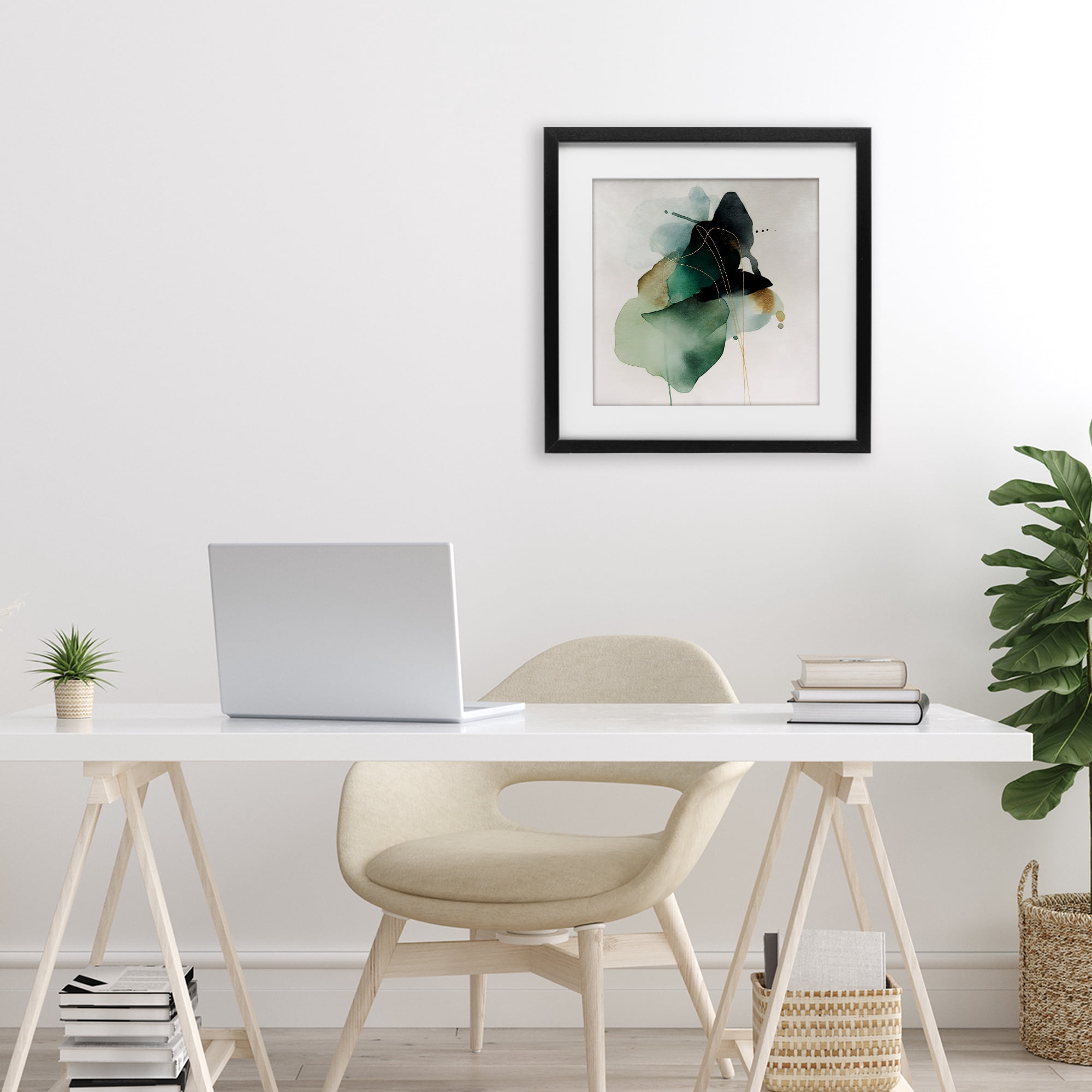 Stupell Industries Fluid Emerald Cascade Black Framed Print Under Glass, design by Svetlana Aleynikova