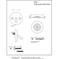 thumbnail image 3 of Westbrass R92-50 Kit De Drenaje Para Bañera Y Ducha Con Palanca De Viaje De 3-1/8" Con Placa Frontal De Desbordamiento De 2 Orificios, 1 Paquete De Capa En Polvo Blanca, 3 of 5