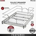thumbnail image 4 of Kitchen Cabinet Wire Pullout Shelf and Drawer Organizer Pantry Storage with Basket and Mounting Hardware, 15 x 22 In, 5WB1-1522CR-1, 4 of 9