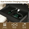 thumbnail image 2 of NEGYLIM 3-Drawer Nightstand with Hidden Charging Station, Wood Bedside Table 25" Height x 24" Width, Bedroom Furniture End Table, Black 1-Pcs, 2 of 10
