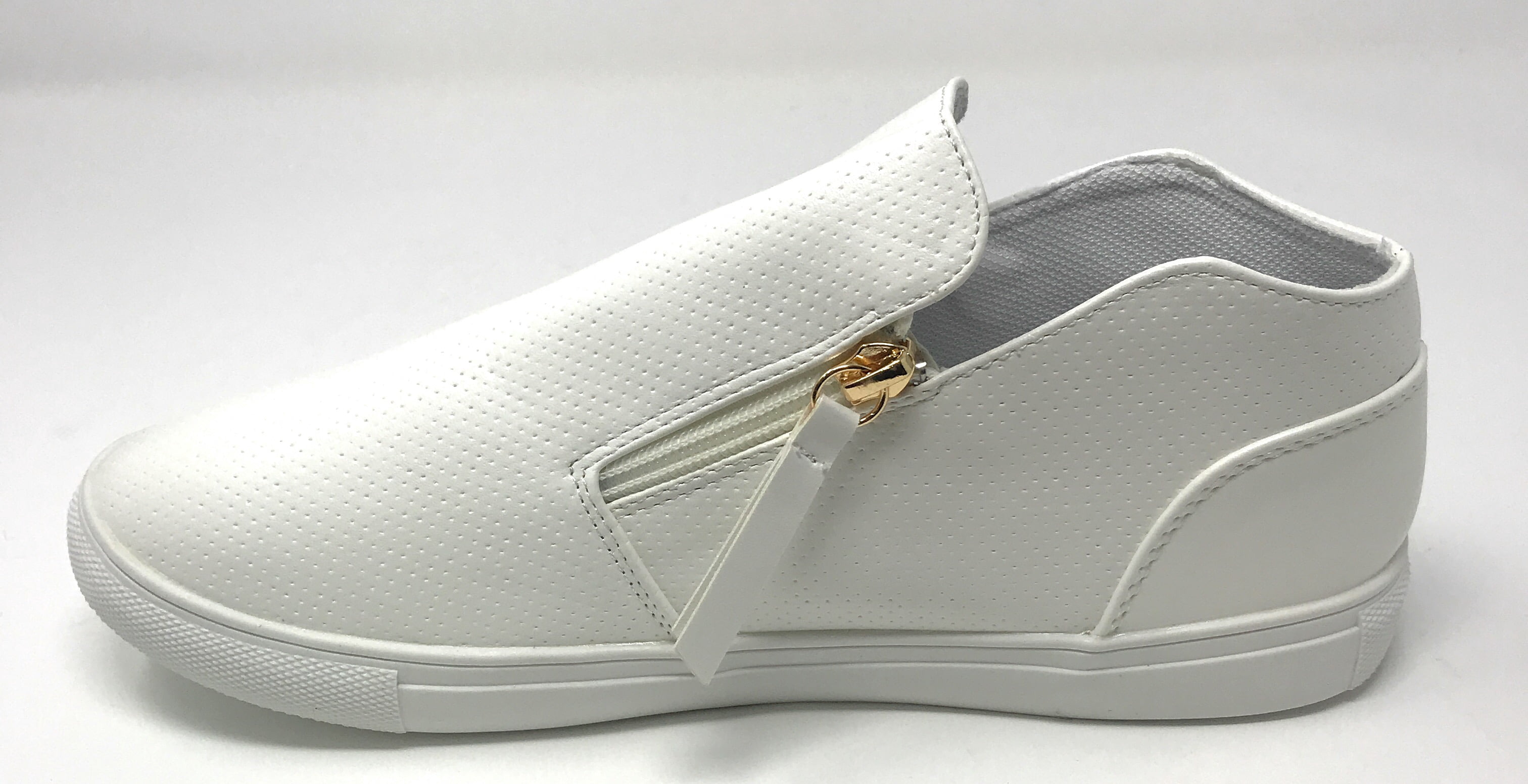 Forever Young Women's High Top Side Zip Perforated Sneakers