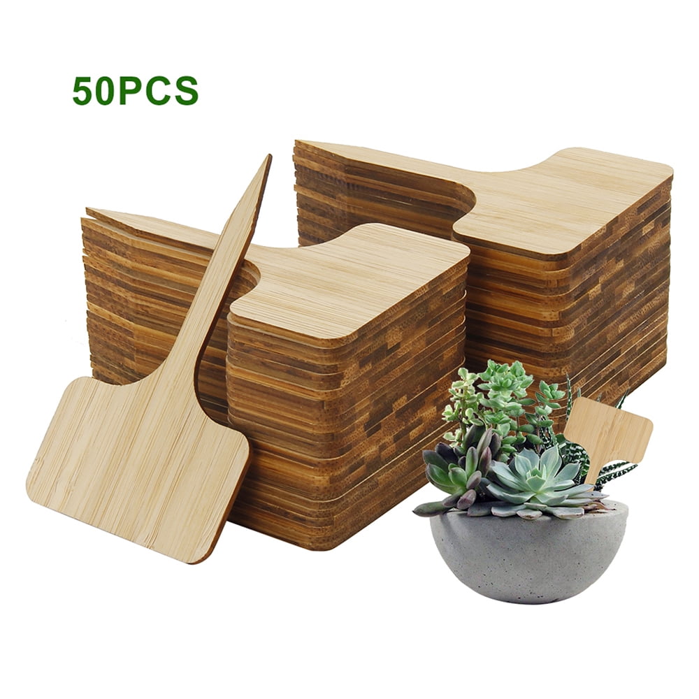 Austok Bamboo Plant Label,Wood Plant Labels,Plant Tag Wood TType