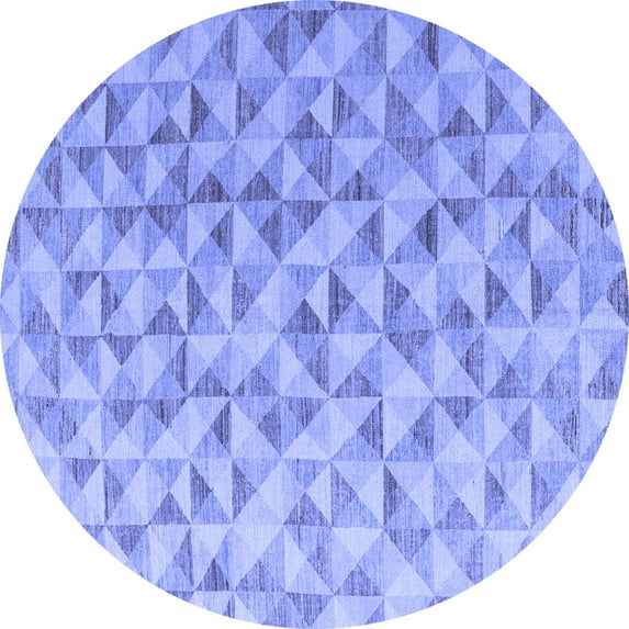 Ahgly Company Indoor Round Oriental Blue Modern Area Rugs, 7' Round