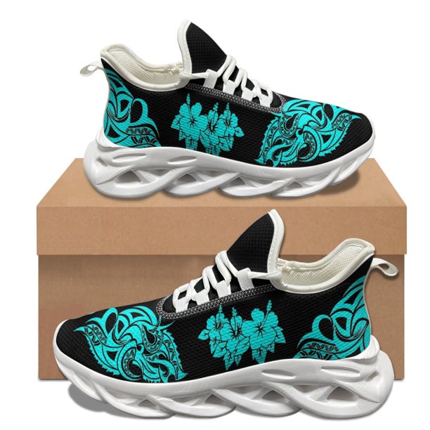 Zapatillas de correr antideslizantes con estampado tribal polinesio para mujer, cómodas zapatillas de plataforma para verano, viajes, actividades al aire libre, informales y salvajes.