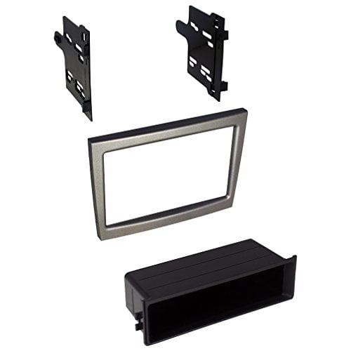 Car Stereo Single Double Din Trim  Silver Dash Kit Pocket for 2005-11 Porsche