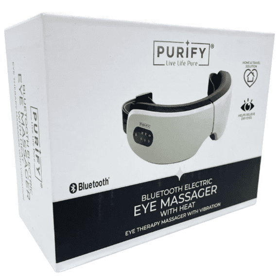 Bluetooth Electric Eye Massager with Heat, Vibration & Music – Foldable Wireless Eye Therapy Mask for Stress Relief, Migraines & Better Sleep