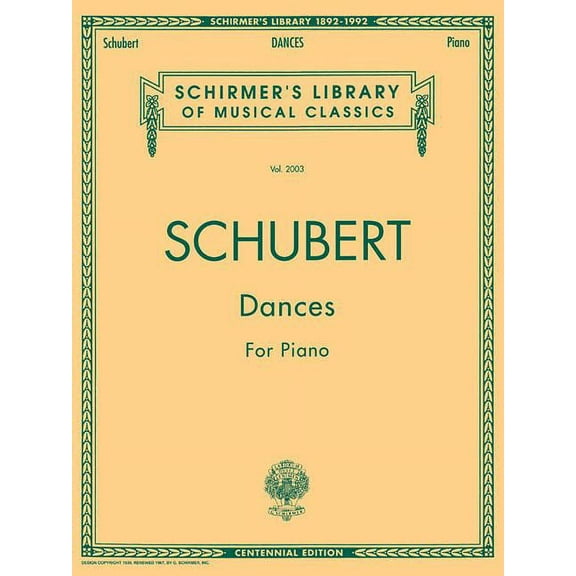 Schirmer's Library of Musical Classics Dances for Piano: Schirmer Library of Classics Volume 2003 Piano Solo, Book 2003, (Hardcover)