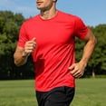 thumbnail image 6 of Wyongtao Mens Quick Dry Workout Shirts Big&Tall Lightweight Short Sleeve Solid Color Gym Moisture Wicking Tees (3XL, Red), 6 of 6