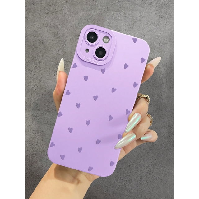 Heart Print Phone Case Compatible With iPhone 15/15Pro/15Plus/15Promax