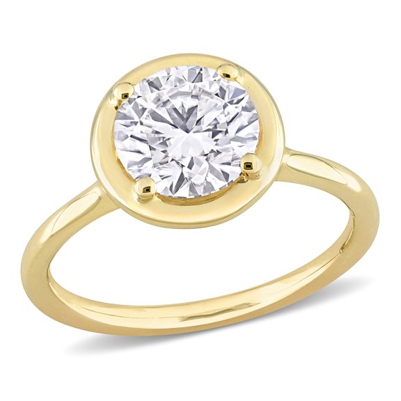 Everly Women's Moissanite and Created 10k Yellow Gold Ring