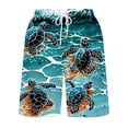 thumbnail image 4 of Iyufng Mens Shorts with Pockets Men's Shorts Drawstring,Men's Flame Printing Special Ocean Marine Organisms Print Beach Casual Trouser Shorts Pant, 4 of 5